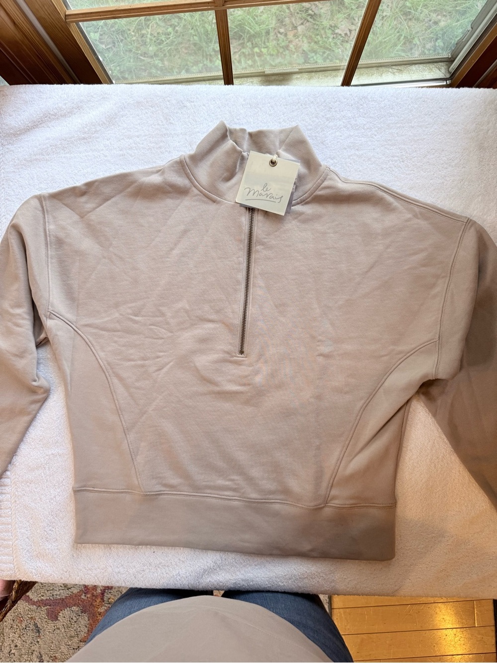 Le Marais Taupe Half-Zip Pullover